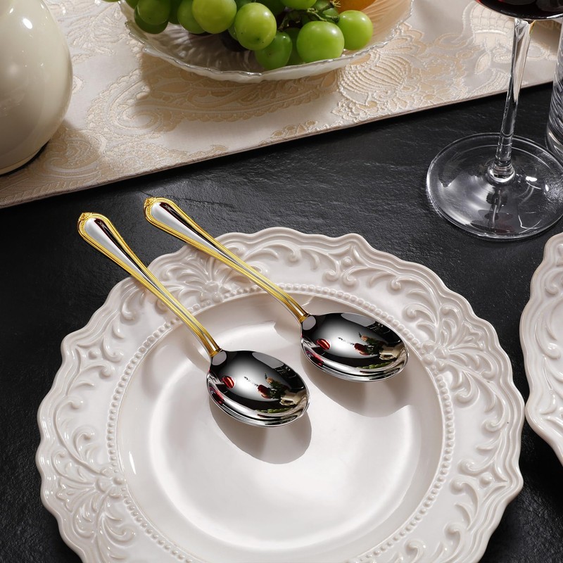 KEAWELL Pearl Edge 4-Piece Premium Spoon Set, 18/10 Stainless Steel,