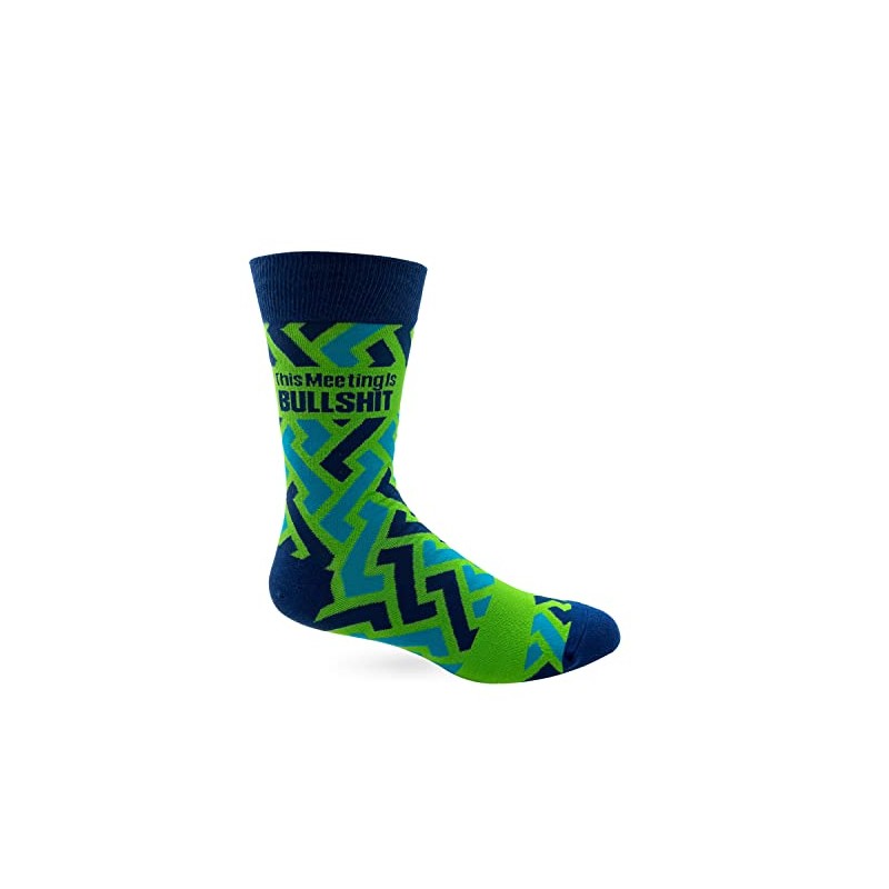 Fabdaz This Meeting is Bullsh-t Men's Novelty Crew Socks