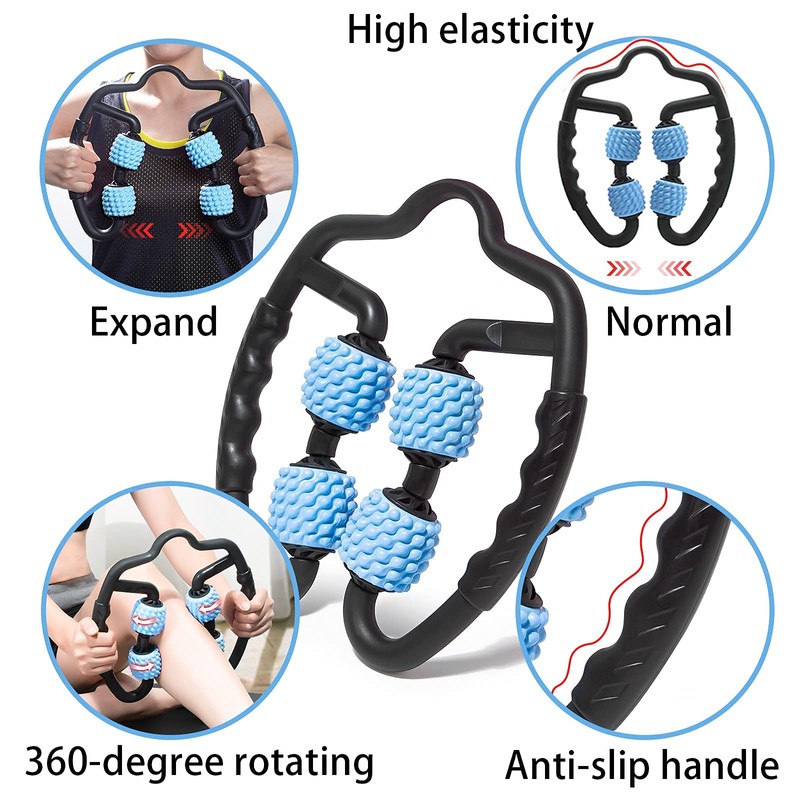 3D Muscle Massage Roller with Handle Trigger Point Massager Legs,