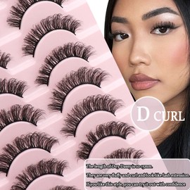False Eyelashes Natural Lashes Mink Faux Russian Strip Lashes Fluffy 10 Pairs Volume Fake Eyelashes Extension(D03)