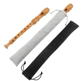 Pack of 2 Bag for Soprano Recorder, Recorder, Flute Bag, Soprano Recorder Velvet Bag, Ideal for Flute, Clarinet, Drumsticks, Harmonicas, Pumpkin (Black + Grey)
