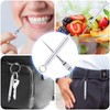 8PCS Metal Titanium Toothpick, Reusable Retractable Toothpick Keychain with Titanium