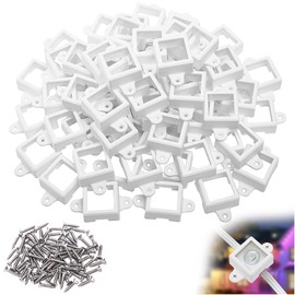 Shupakul 80 Pcs H705 LED Light Mounting Bracket Clip,Waterproof H705 LED Lights Mount Set with 160 Screws,Screw Mounting White Square Light Brackets for Outdoor Installation