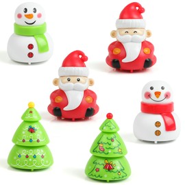 VEYLIN 12 Pack Christmas Pull-Back Toys Assortments Pull-Back Vehicle Christmas Stocking Stuffers Christmas Toys for Kids Party Bag Fillers