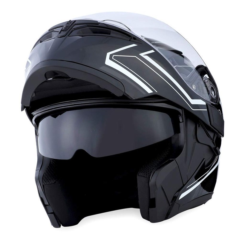 1Storm Motorcycle Modular Full Face Helmet Flip up Dual Visor