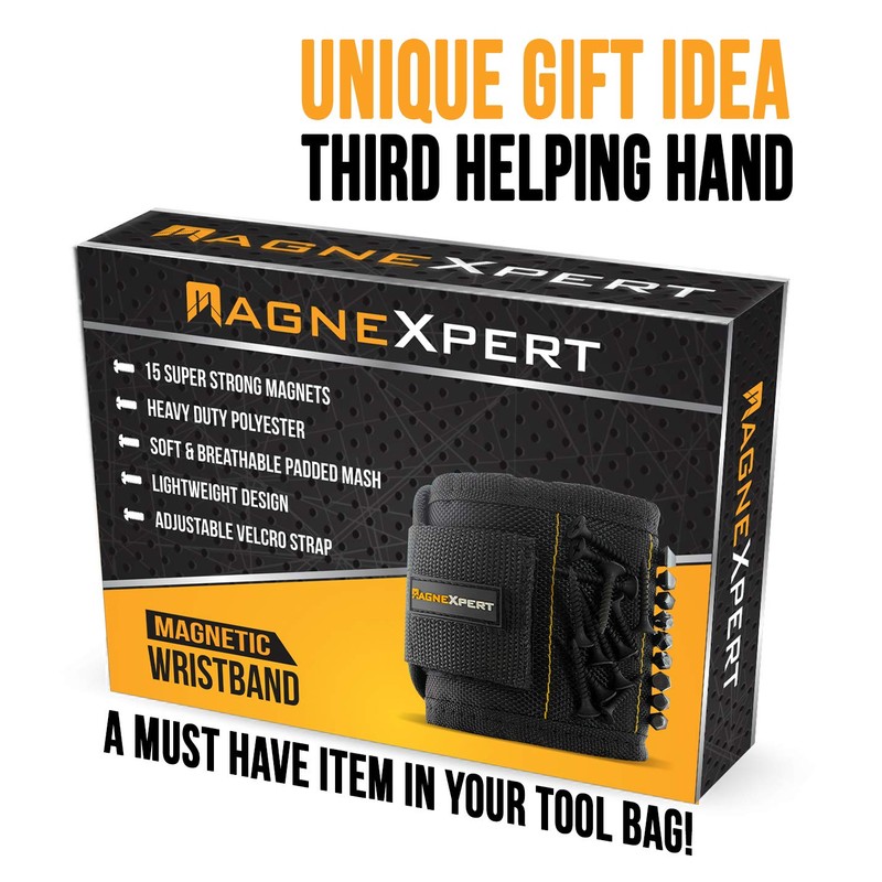Magnelex Magnexpert Magnetic Wristband for Holding Screws, Nails and Drill