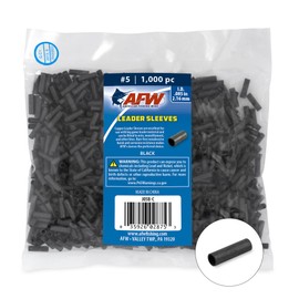 American Fishing Wire - Mangas engarzadas de un Solo Barril, tamaño #5/.85 Pulgadas, Negro, 1000 Unidades