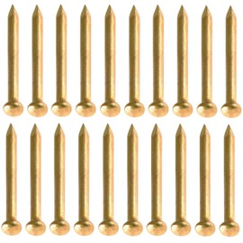 cyclingcolors 20x Brass Escutcheon pins Nails 2mm x 14mm Round Head for Vintage Hinge Cabinet Furniture Antique Frame Hanging