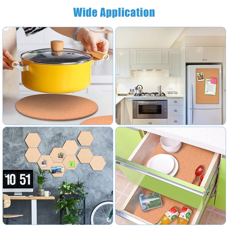 Self-Adhesive Cork Board Roll, 1/8" Thick Cork Boards for Walls,