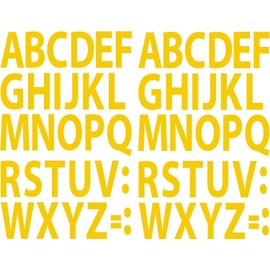 A-Z Alphabet Letters Stickers Vinyl Decals (X2 Sets) Choose Size (V594 Myriad Yellow) (10")