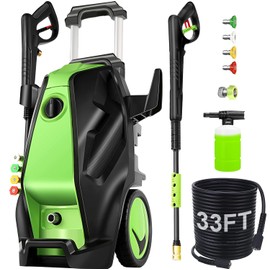 Pressure Cleaner, 5000 PSI 4.0 GPM Heavy Duty Power Cleaner with 33FT Hose, 4 Quick Connect Nozzles, Foam Cannon, Blue