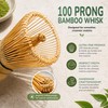 Matchaeco Bamboo Matcha Whisk | 100 Prong Traditional Chasen, Handcrafted