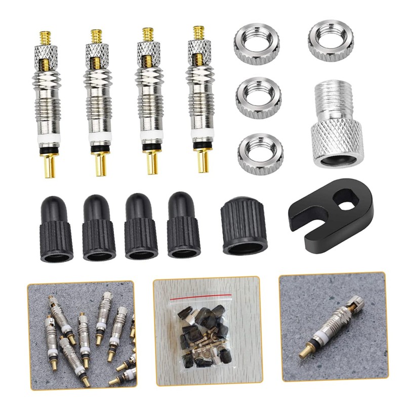 BESPORTBLE 3sets Mountain Bike Tubeless Valves Kit Valve Core Bike