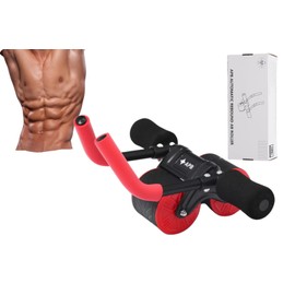 APB Blast Ab Roller, with thick elbow support with resistance spring. Ab workout for Abdonimal and Core strength Exercise. Equipment for a Home Gym and a Home Workout, Red