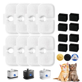 8 Pcs Cat Water Fountain Filters,Pet Fountain Filter Replacement fit for Dockstream Cat Water Fountain PLWF005/PLWF115/PLWF105, Water Fountain Filter Replacement More 4 Months Set for Cat Fountain