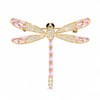 Dragonfly Brooch For Women, Pink & Clear Crystal Gold Tone