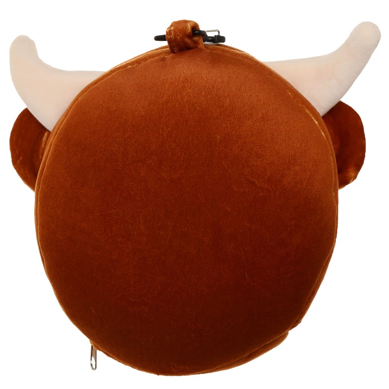 Puckator Relaxeazzz Highland Coo Cow Round Plush Travel Pillow &