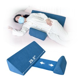 KAAMOS Positioning Wedge Pillow for Bed Sore Pressure Ulcer Bedsore Cushion for Side Sleeping Hospital Turning Foam Wedge Body Positioner Side Wedge Pillow After Surgery for Back Pain (Blue)