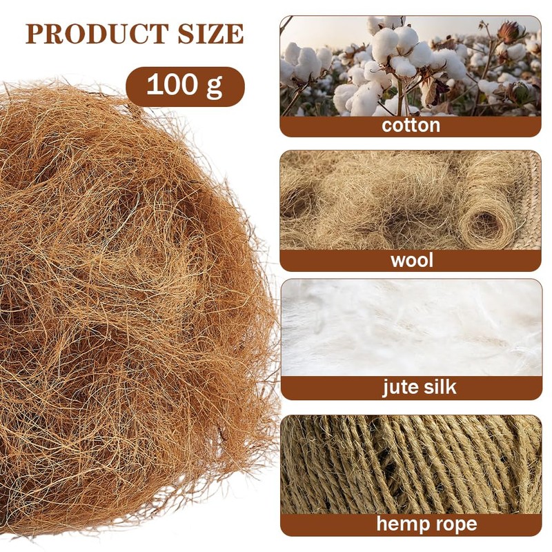 CREATCABIN Coconut Fiber for Bird Nests Bird Nesting Material Canary