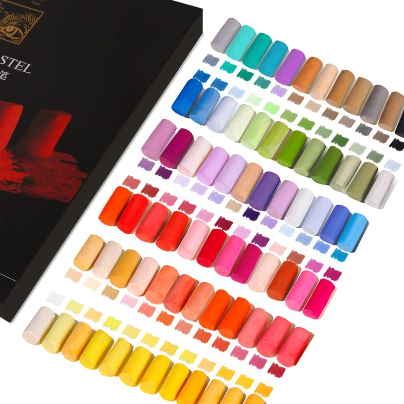 Paul Rubens Professional Soft Pastels, Handmade 72 Vibrant Colors Chalk