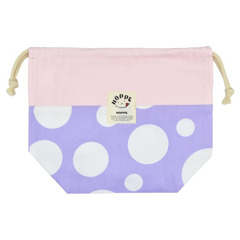 HOPPE M Drawstring Lavender Dot, Made in Japan, Handmade for