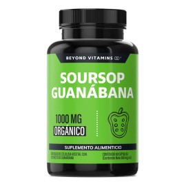 Soursop Guanábana 1000mg Beyond Vitamins Extracto Orgánico Polvo Alta Concentración Vitaminas Mujer Hombre Antioxidante Origen Claro 180 Cápsulas