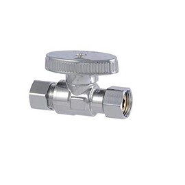 EZ-Fluid Plumbing 3/8-Inch O.D Female Compression x 3/8-Inch O.D Male Comp. A Lead-Free Brass Quarter Turn Water Shut Off Straight Repair Add On Stop Ball Valve,Chrome For Kitchen,Bathroom Faucet(1Pc)