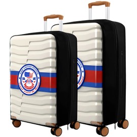 AzulHome Clear Luggage Cover Protectors For Suitcase Transparent PVC Suitcase Cover Protector Fit 20/24 Inch Luggage (Badge, 20+24)