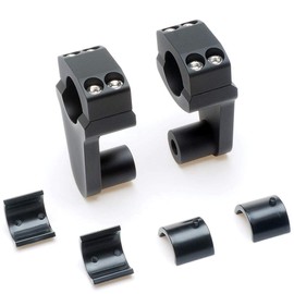APE RACING Pivoting Handlebar Risers – 2'' Height Rise CNC Aluminum Mount for 7/8'' & 1-1/8'' Handlebars – Fits 7/8'' Stem Clamp Black