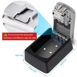 Lospu HY Key Lock Box with 4 Settable Digit Combination Wall Mounted Made of Weather Resistant Steel for Indoors or Outdoors Holds up to 5 Keys