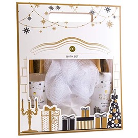 Winter Magic Bath Set Shower Gel Body Lotion Bath Stone Mesh Sponge Vanilla Musk