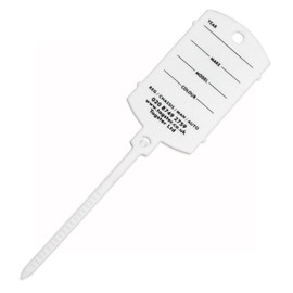 Key tags - Vehicle plastic key tags (200) with self looping tails (White)