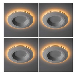 Commercial Electric 4 in. 2000K to 5000K Integrated LED Recessed Trim Downlight with Nightlight Feature 625 Lumens Dimmable (4-Pack)