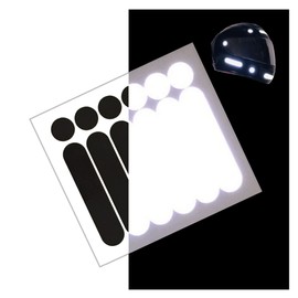 customTAYLOR33 Calcomanías reflectantes de seguridad de alta intensidad para motocicleta, bicicleta, snowboard, cascos de carreras o vehículos (1 juego (6 tiras y 6 círculos), negro)