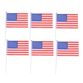 LABRIMP Usa Flags 50 Mini America Flags Lightweight Polyester Material for Events