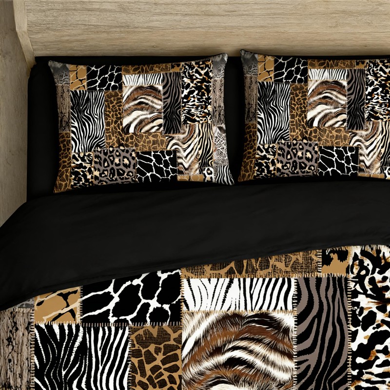 CCoutueChen Leopard Print Comforter Set King Size African Animal Fur