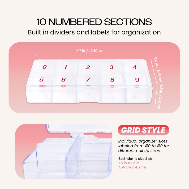 Beauticom USA Small Empty 10 Space Nail Art Tip Storage