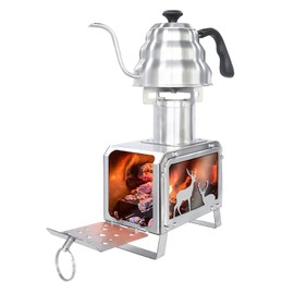 Portable Outdoor Camping Stove for Backpacking BBQ Hiking Picnic Cooking Stainless Steel Fire Stove(Small)