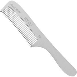 KYVU A3 Handmade 17.8 cm Coarse-Tooth Aluminium Comb with Handle