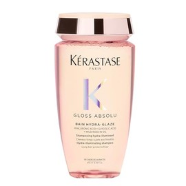 Kérastase Gloss Absolu Bain Hydra-Glaze Shampoo, Illuminating Anti-Frizz Cleanser With Glycolic & Hyaluronic Acids Plus Wild Rose 250ml, For Dull Hair