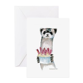 CafePress Birthday Ferret Matte Folded Greeting Card Matte