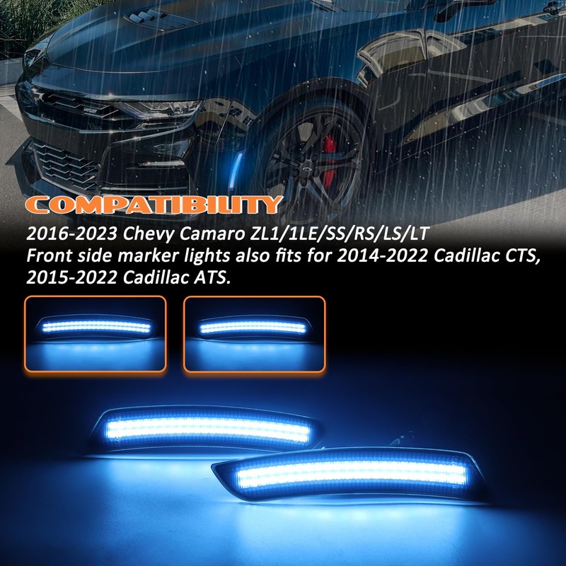 AreLokpri Front Rear Bumper Side Marker Lights Compatible with Chevy