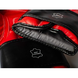 Paffen Sport KIBO Fight Genuine Leather Boxing and Martial Arts Sparring Gloves Red 12UZ