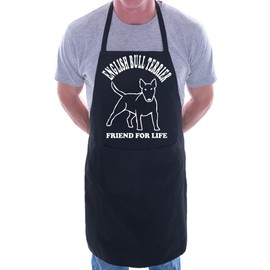 Print4U English Bull Terrier Dog BBQ Cooking Funny Novelty Apron Black