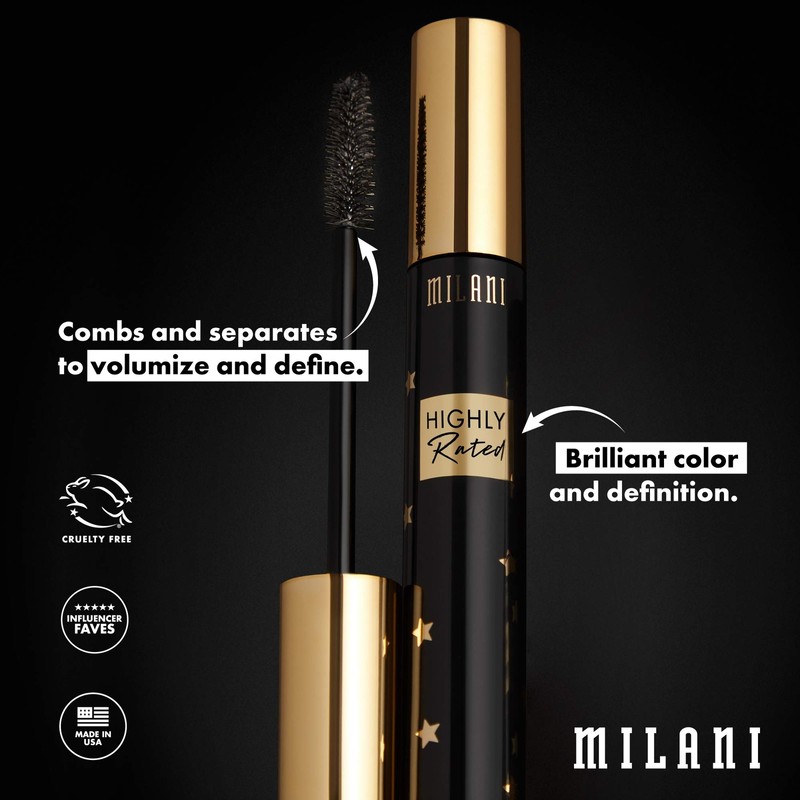 Milani Highly Rated Extreme Volume Mascara (111 Black, 0.41Oz) -