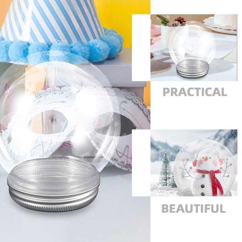 MAGICLULU 6pcs DIY Snow Globe Water Globe Clear Plastic Snow