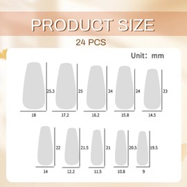 GlamRays 24pcs Blue Press On Nails Square Shape False Nails Ombre Coffin False Nails Velvet Glitter Full Size Glue Nail Shiny Nail French Tip Nails