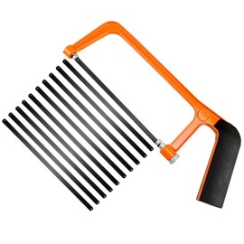 WENJION Hacksaw, Mini Hacksaw Set with 10 Blades, Professional Junior Hack Saw for Metal, Plastic, Wood Cutting, Small Hand Saw with Adjustable Frame, Heavy Duty Compact Hacksaw Tool for DIY & Repair