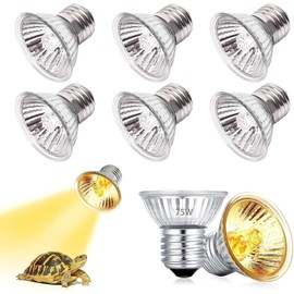 ZeiLaBang Kakadi Pack of 6 Turtle Heat Lamps, UVA UVB Lamp Terrarium 75 Watt, Reptile Heat Lamp, Heat Lamp Turtles UVA UVB, Reptile Heating for Reptiles/Lizards/Turtles/Snakes
