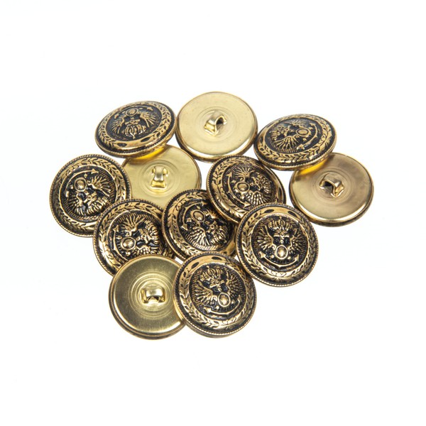 Mibo 12pcs Metal Shank Button - Nautical Wings and Crown